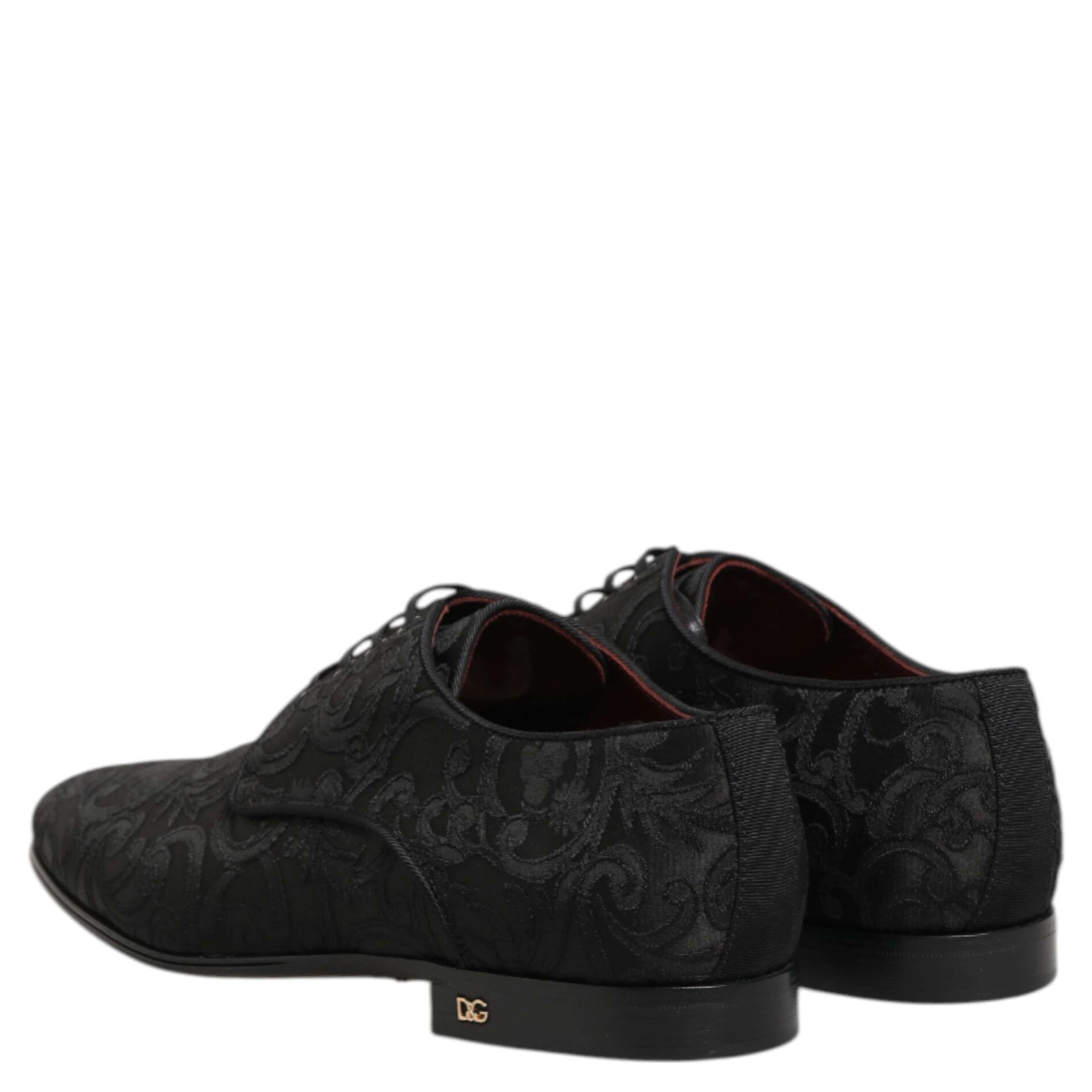 Black Brocade Lace Up Derby Men Dress Shoes