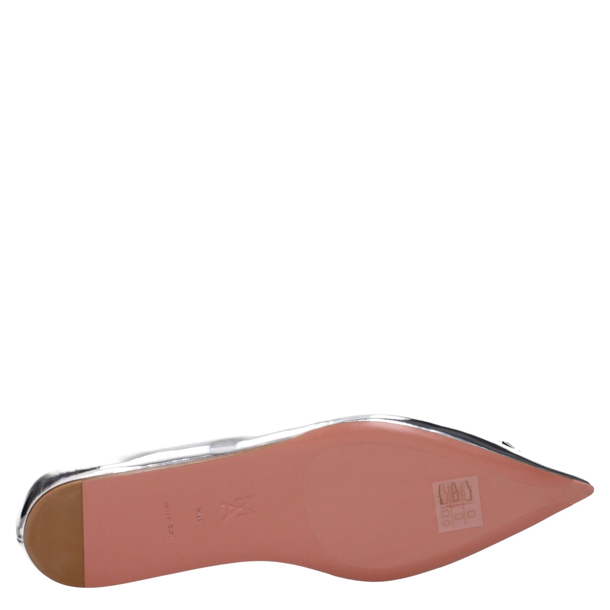 Gray Leather Ballet Flats