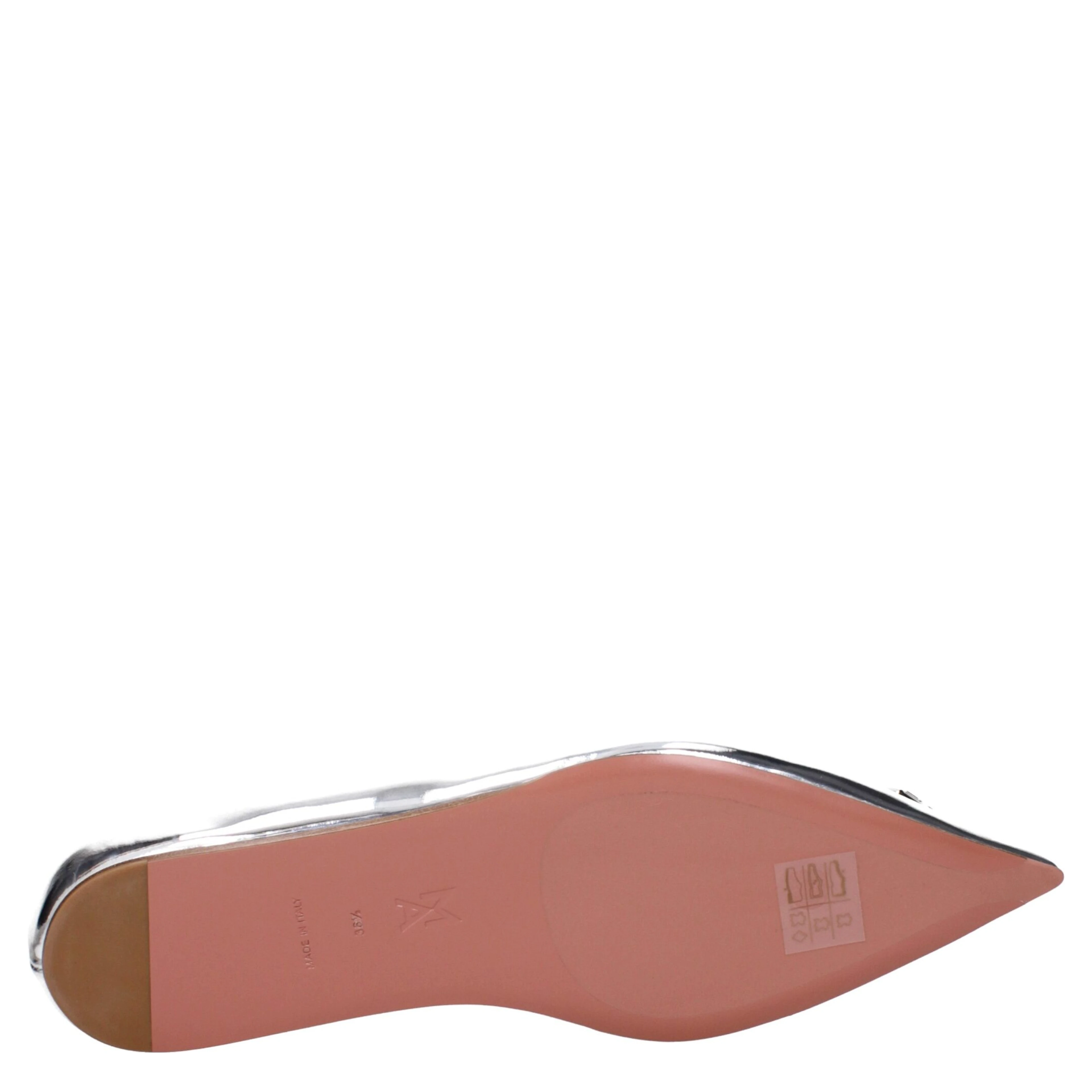 Gray Leather Ballet Flats