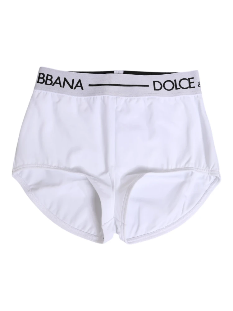White Nylon Logo Waistband Shorts Underwear