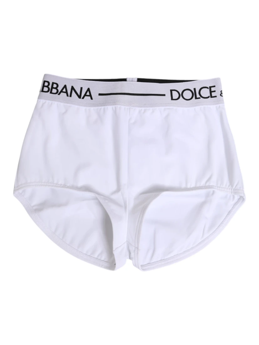White Nylon Logo Waistband Shorts Underwear