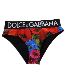 Black Floral Print High Waist Panty Underwear