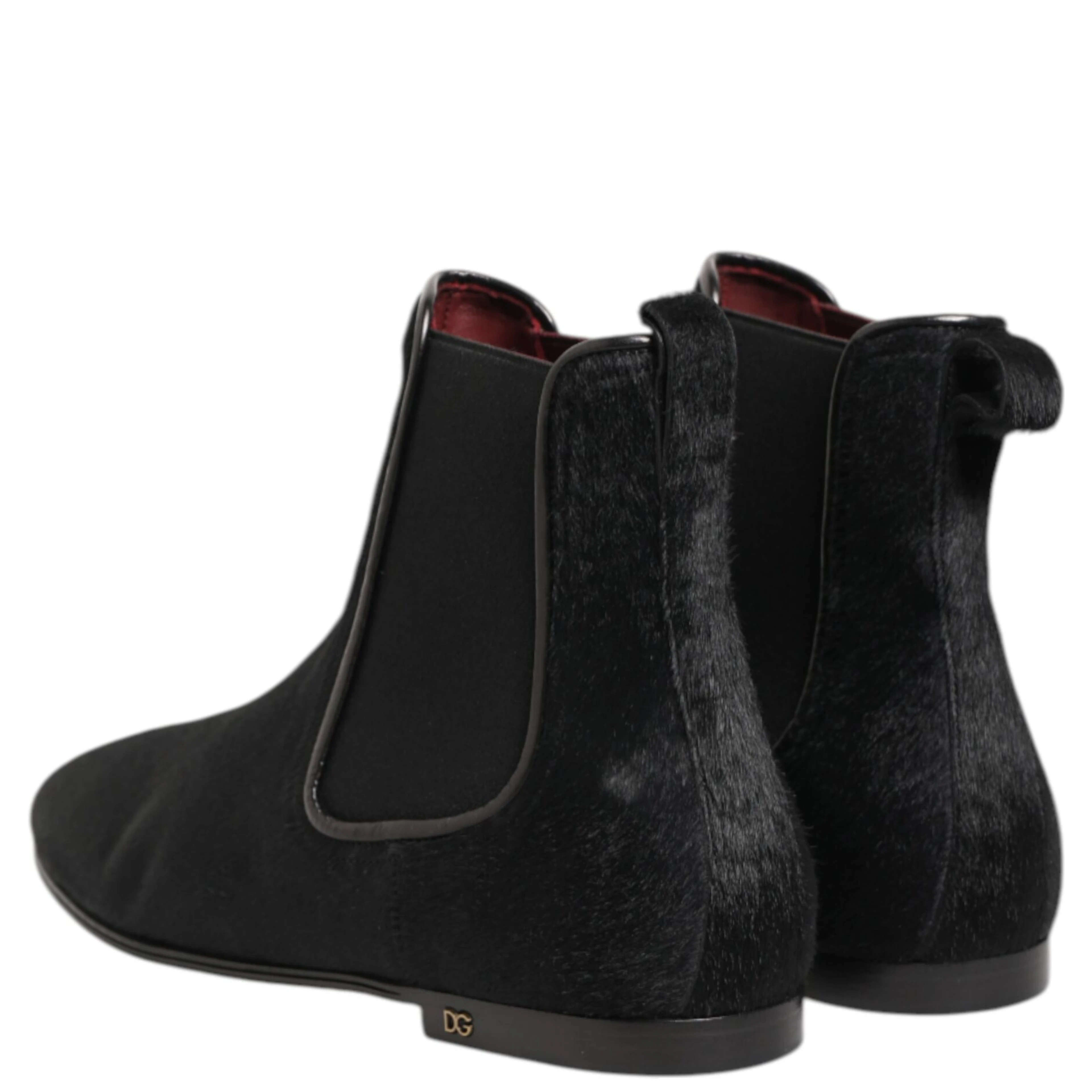 Black Leather Fur Men CHELSEA Boots Shoes
