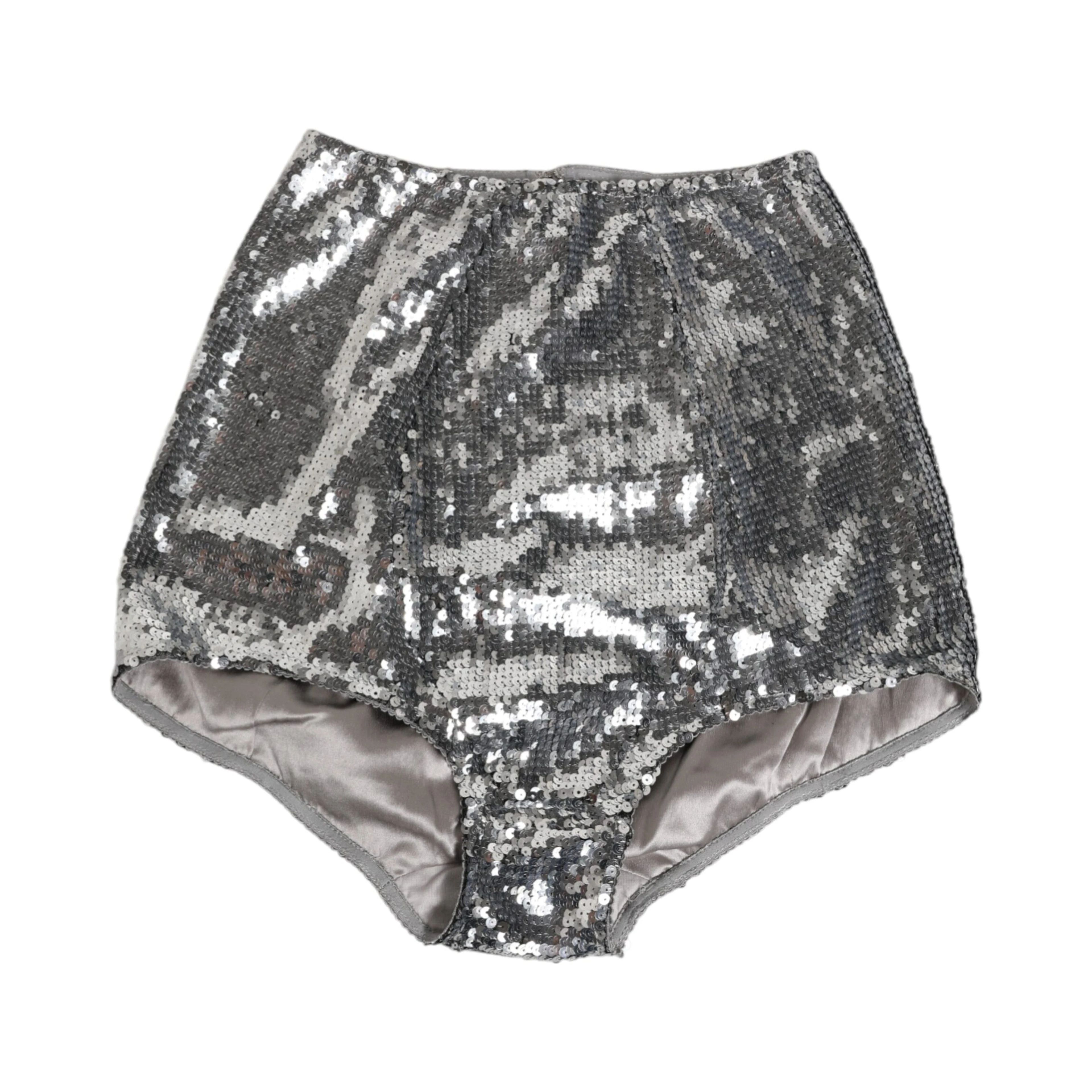 Silver Nylon Sequined Slip Girdle Panty Underwear