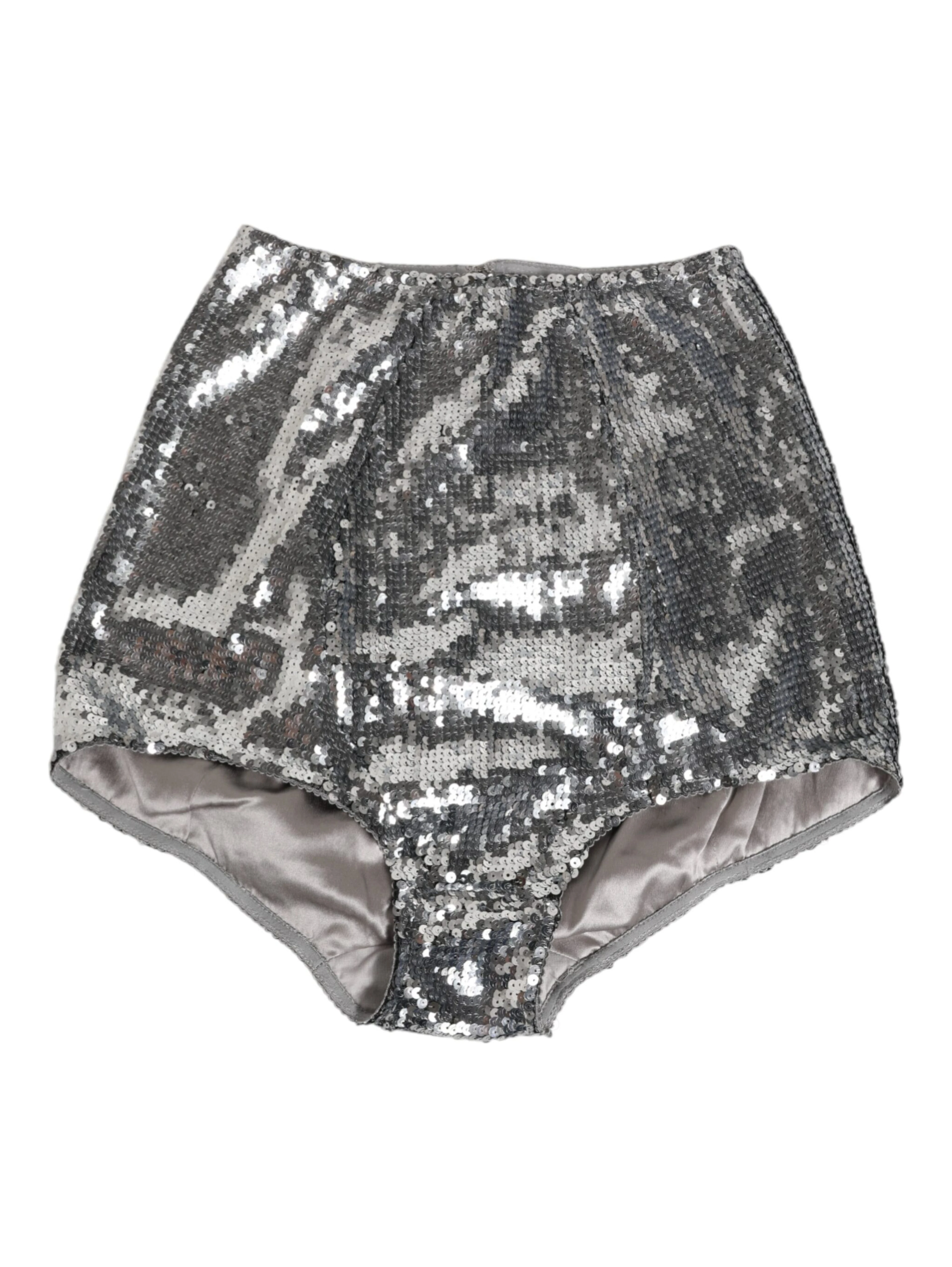 Silver Nylon Sequined Slip Girdle Panty Underwear
