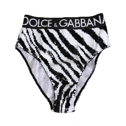 Black White Stripes High Waist Panty Underwear