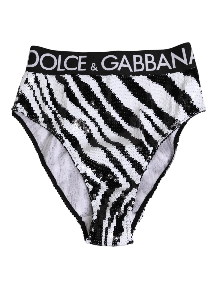 Black White Stripes High Waist Panty Underwear alternative