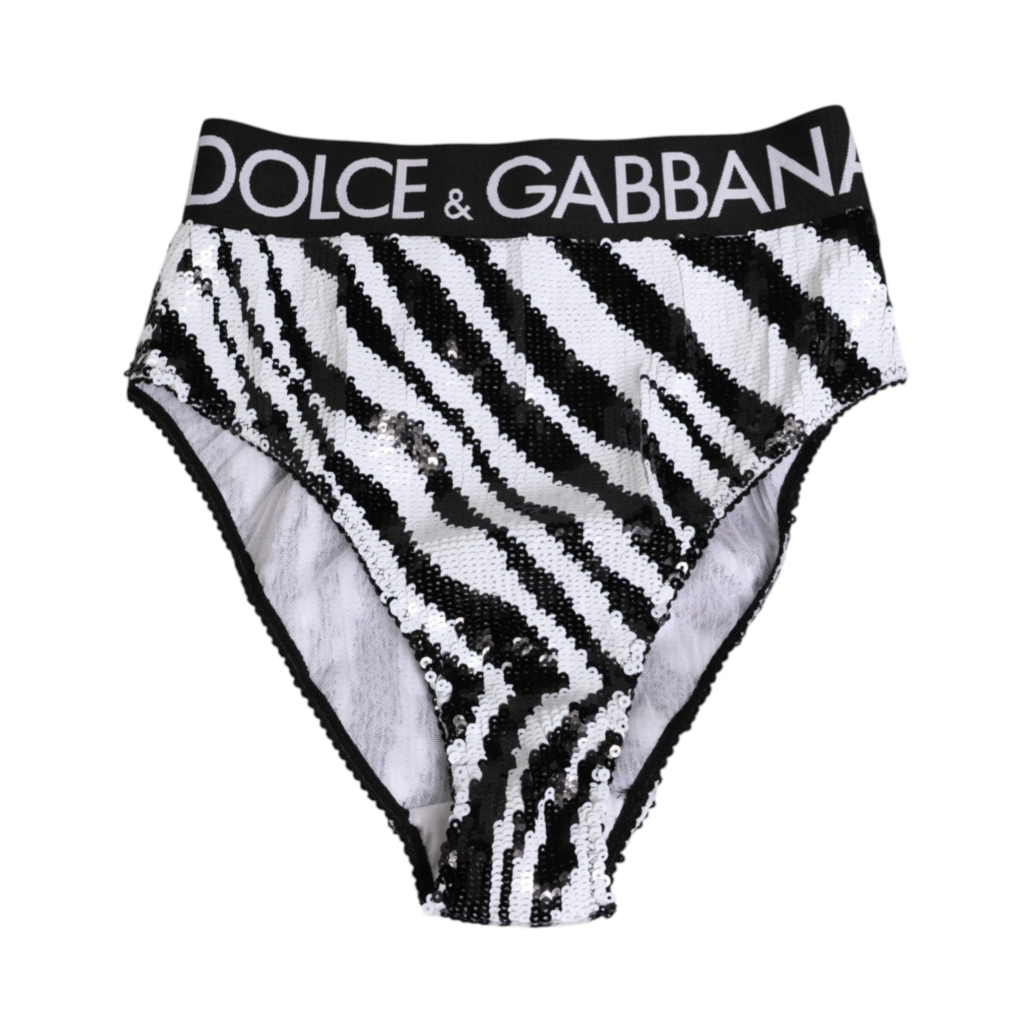 Black White Stripes High Waist Panty Underwear