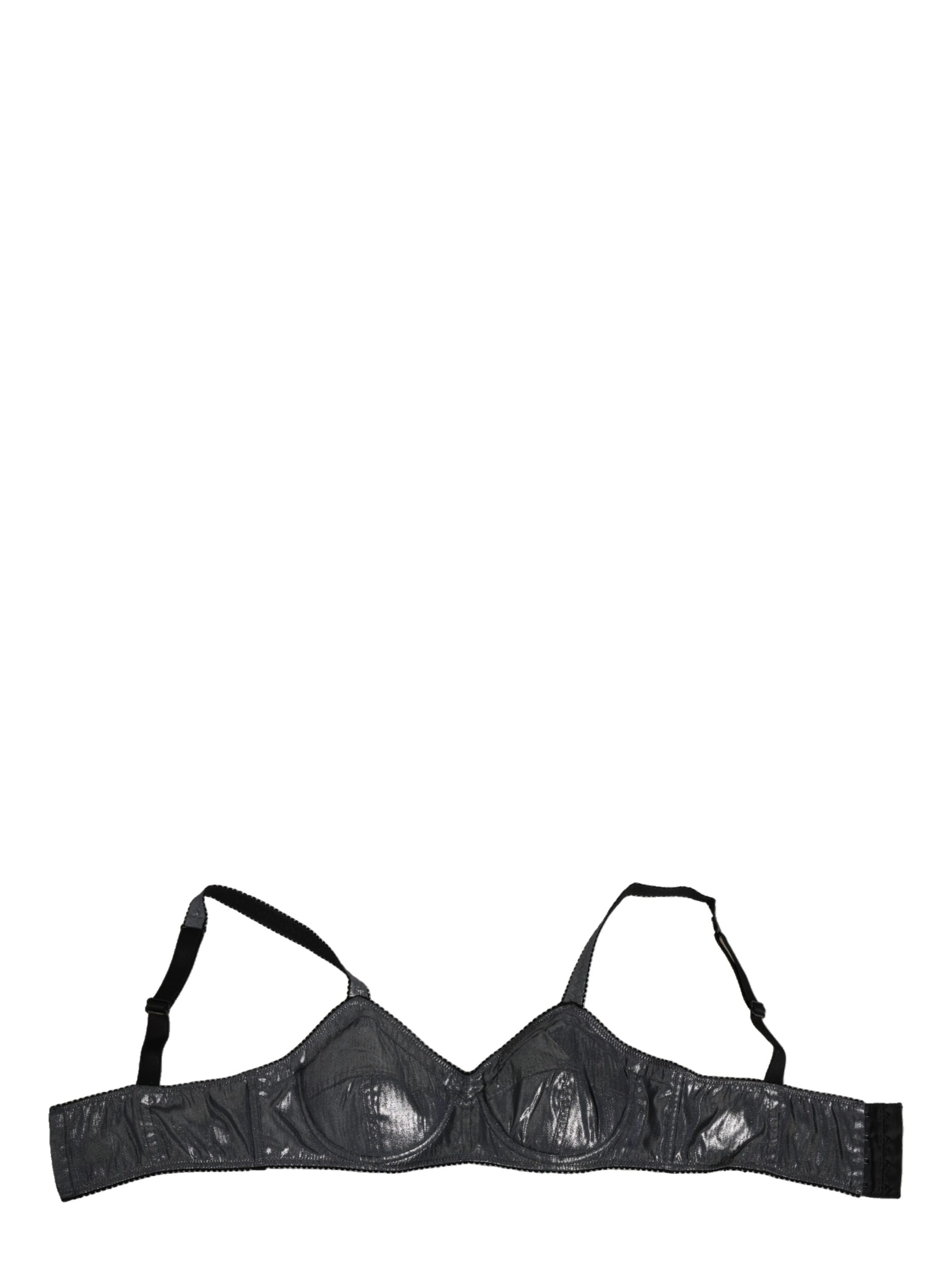 Dark Gray Silk Stretch Balconcino Bra Underwear
