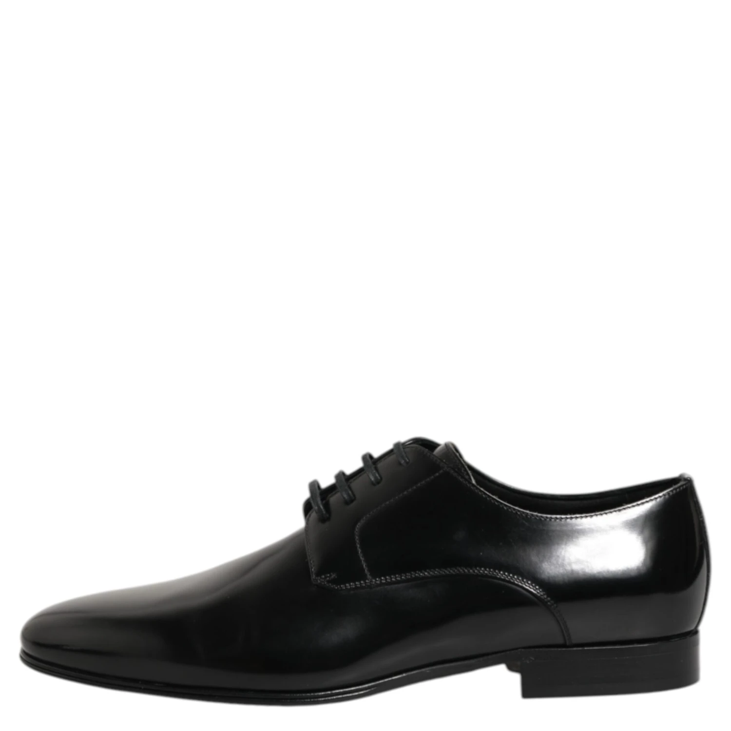 Black Calfskin Leather Derby Men Dress Shoes