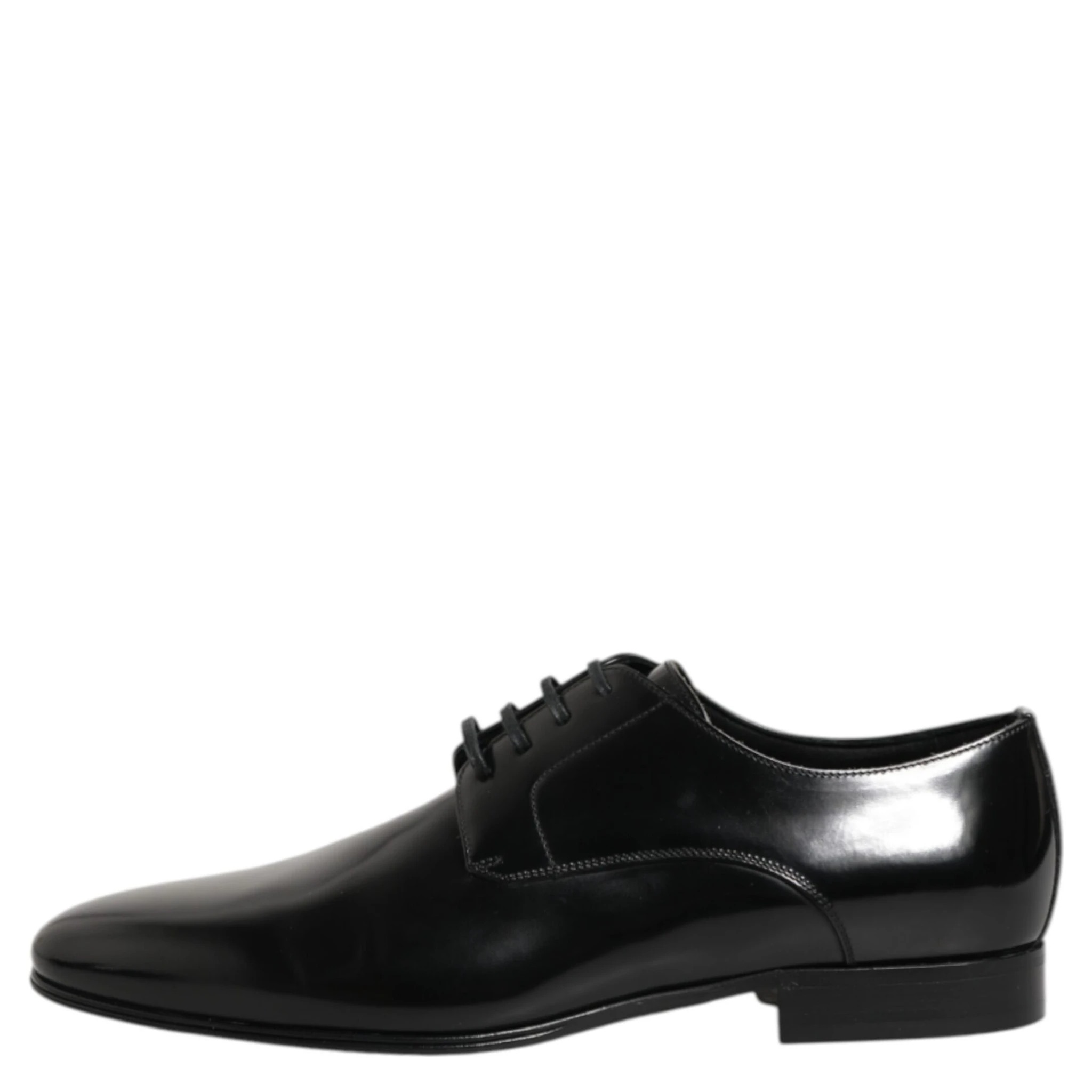 Black Calfskin Leather Derby Men Dress Shoes