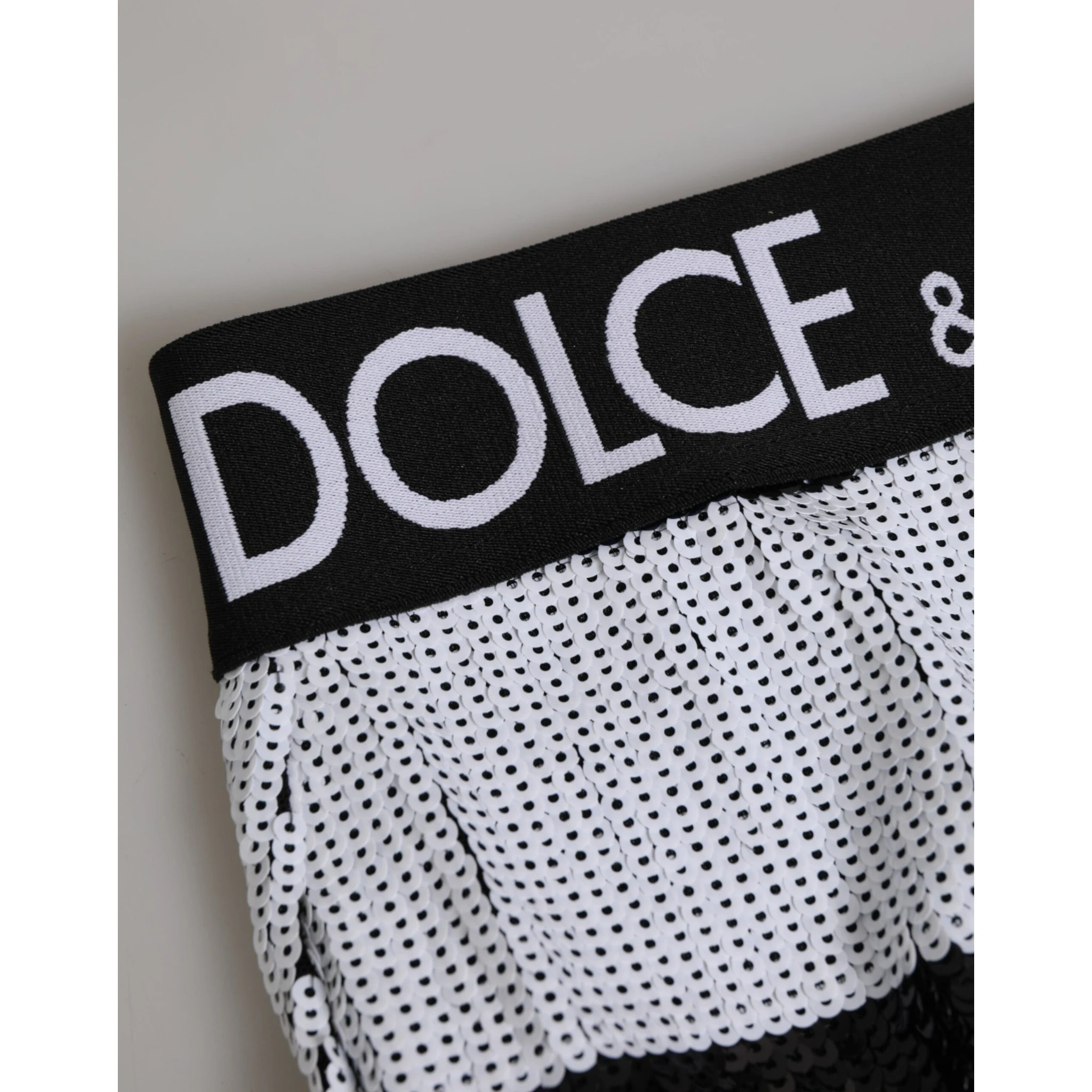 Black White Sequin High Waist Panty Underwear