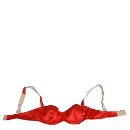 Red Silk Satin Underwire Bra Semi-Pad Underwear
