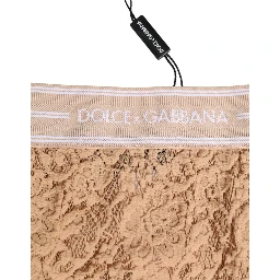 Beige Lace Nylon High Waist Panty Underwear