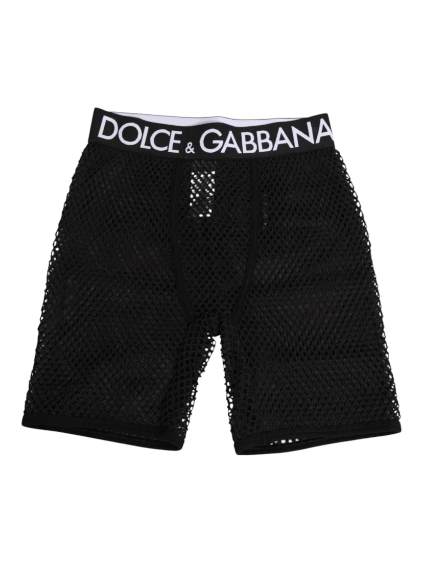 Black Cotton Logo Shorts Midi Trouser Underwear