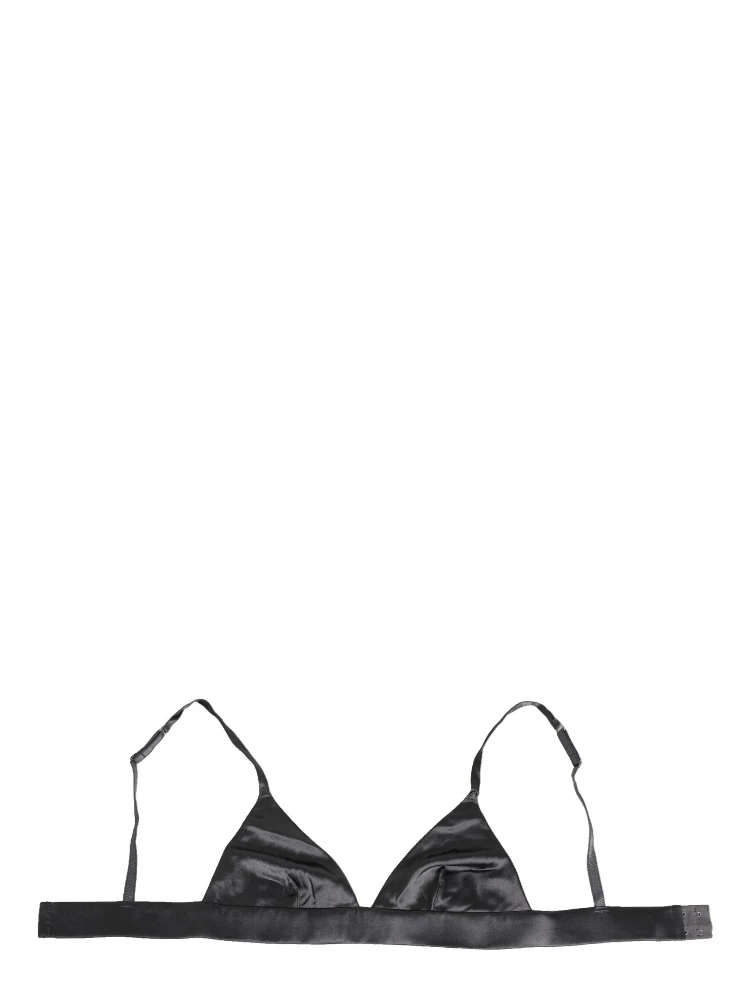 Black Silk Satin Triangle Soft Cup Underwear