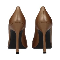 Brown Leather High Heel Pumps