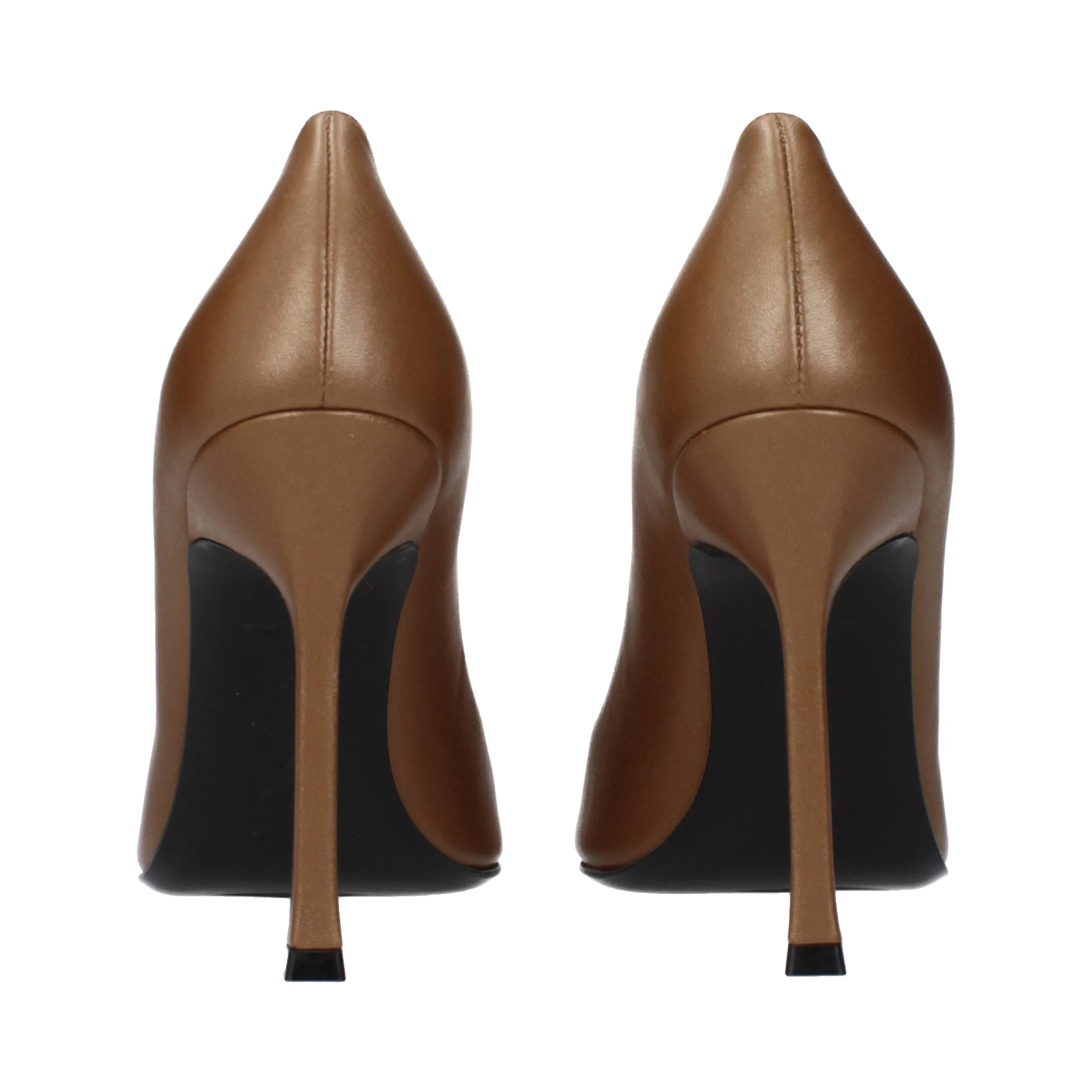 Brown Leather High Heel Pumps