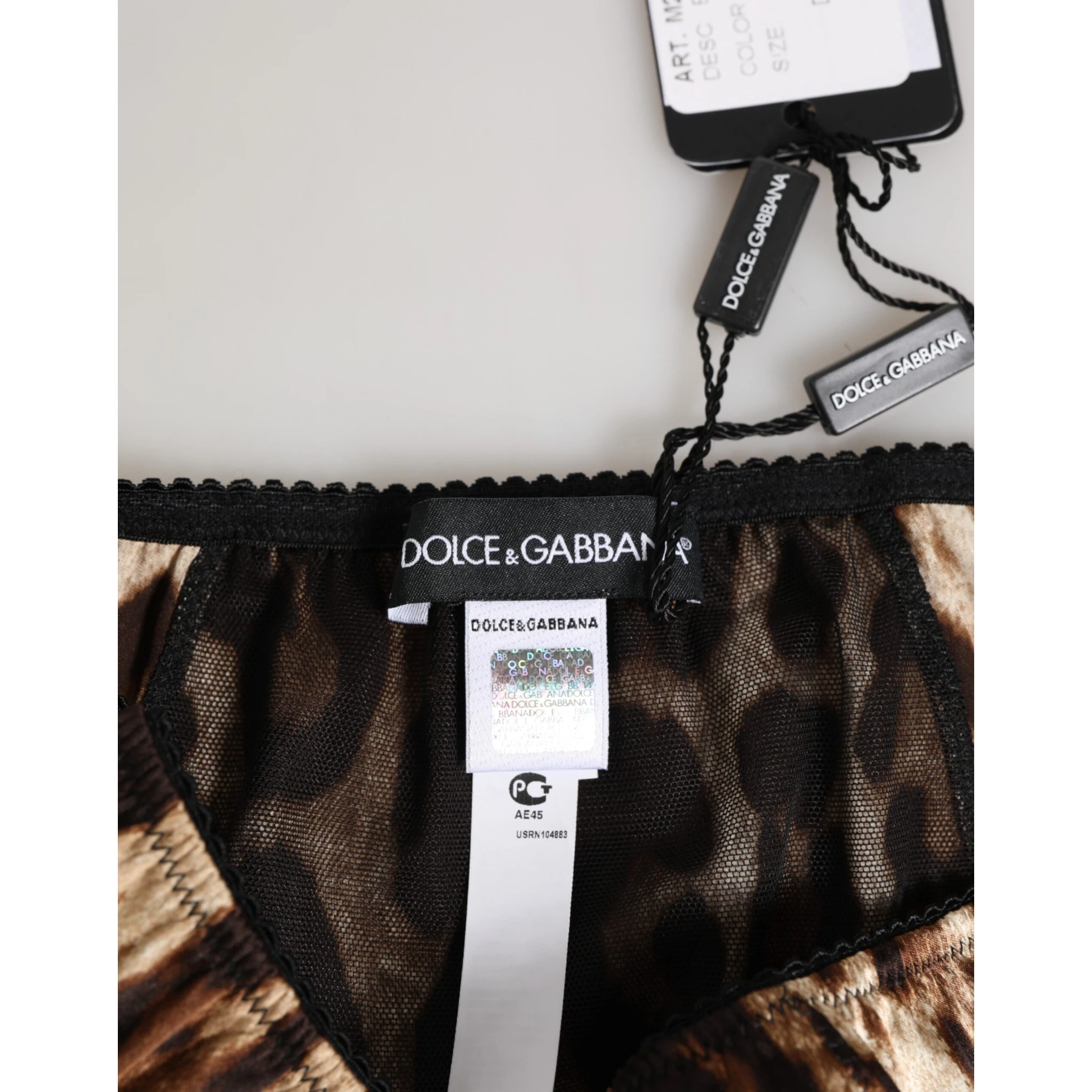 Brown Leopard Silk Mid Waist Panty Underwear