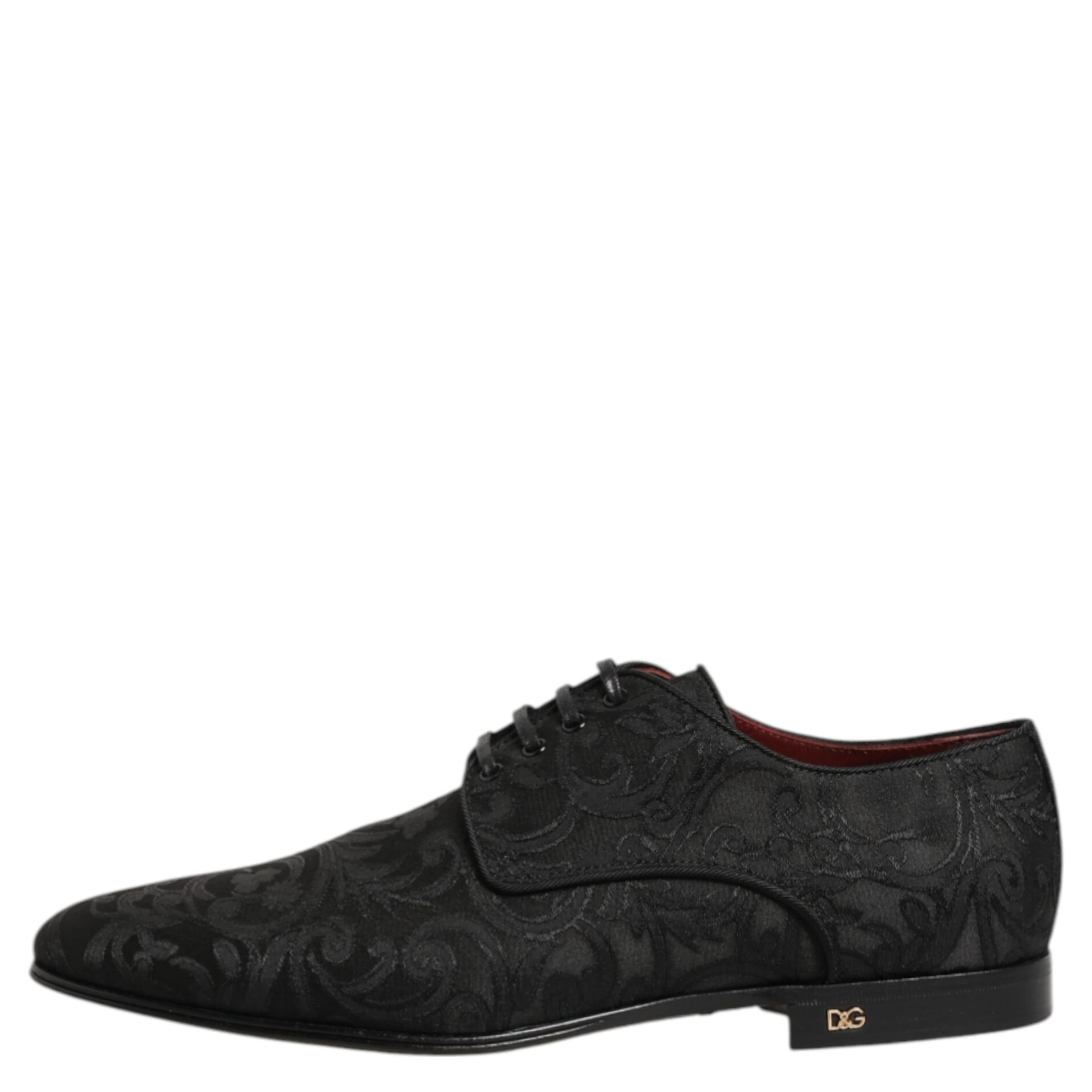 Black Brocade Lace Up Derby Men Dress Shoes
