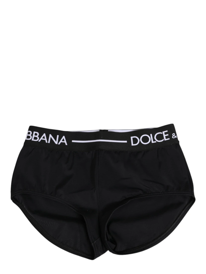 Black Nylon Logo Waistband Shorts Underwear