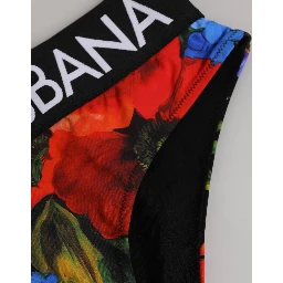 Black Floral Print High Waist Panty Underwear