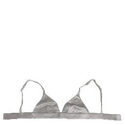 Gray Silk Satin Triangle Soft Cup Bra Underwear