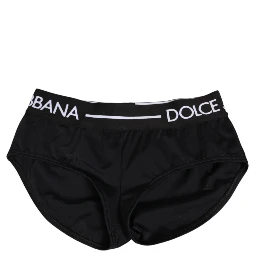 Black Nylon Logo Waistband Shorts Underwear