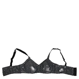 Dark Gray Silk Stretch Balconcino Bra Underwear