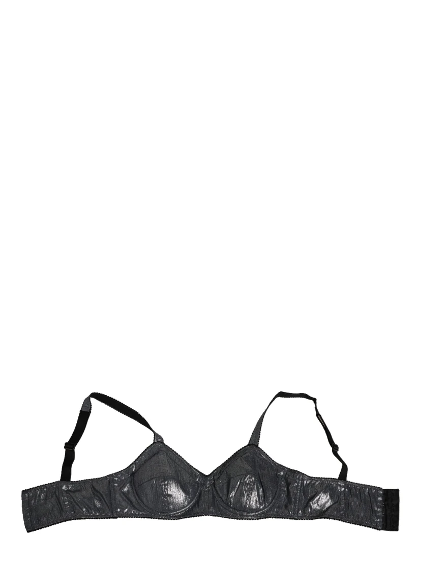 Dark Gray Silk Stretch Balconcino Bra Underwear