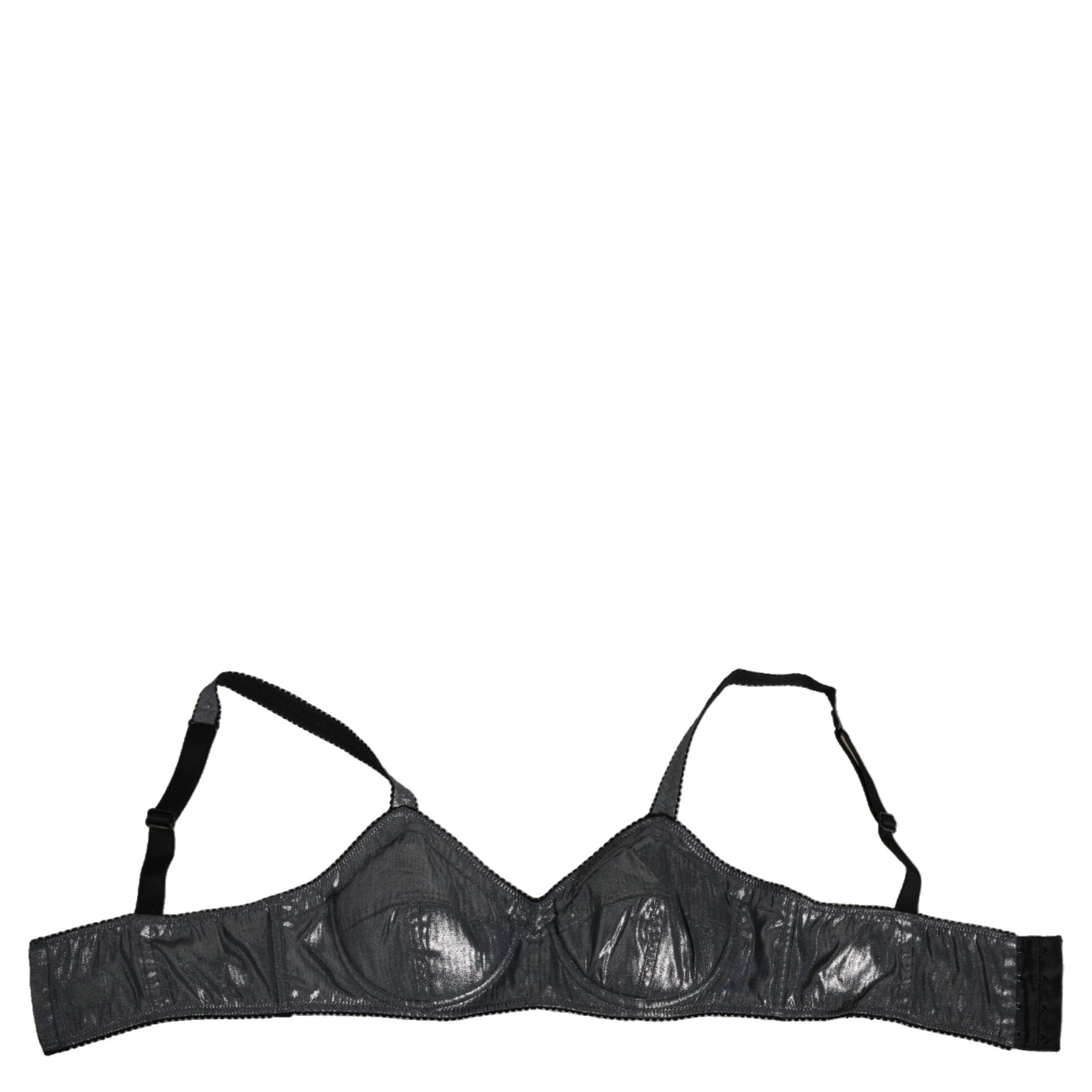 Dark Gray Silk Stretch Balconcino Bra Underwear