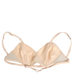 Beige Nylon Triangle Soft Cup Brassiere Underwear