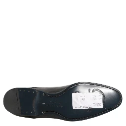 Black Calfskin Leather Derby Men Dress Shoes