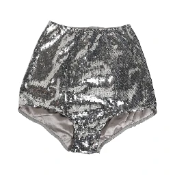 Silver Nylon Sequined Slip Girdle Panty Underwear