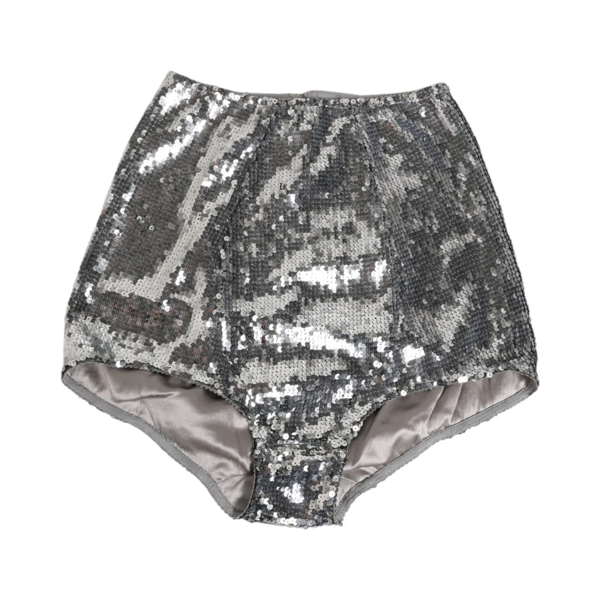 Silver Nylon Sequined Slip Girdle Panty Underwear
