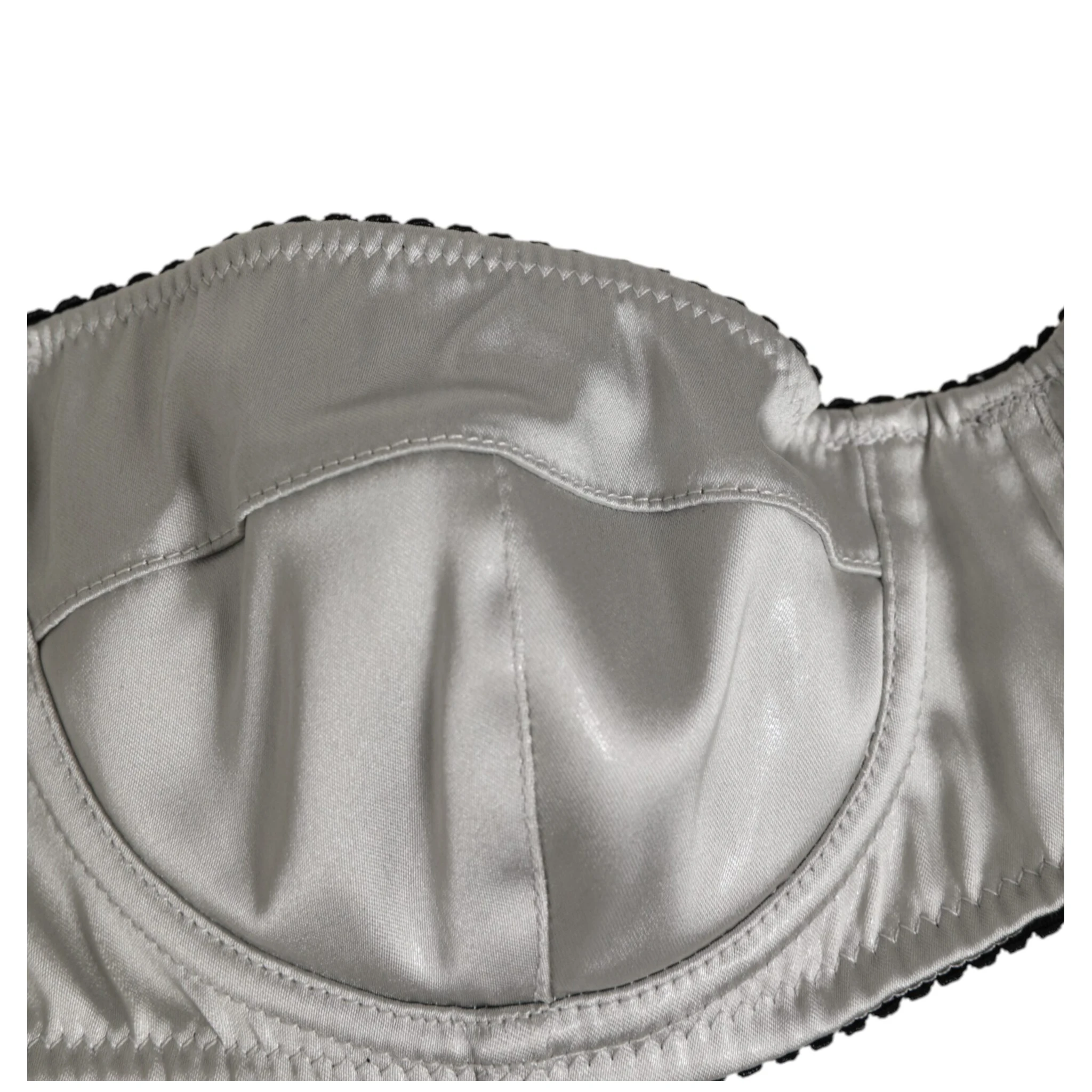 Gray Acetate Stretch Balconcino Bra Underwear
