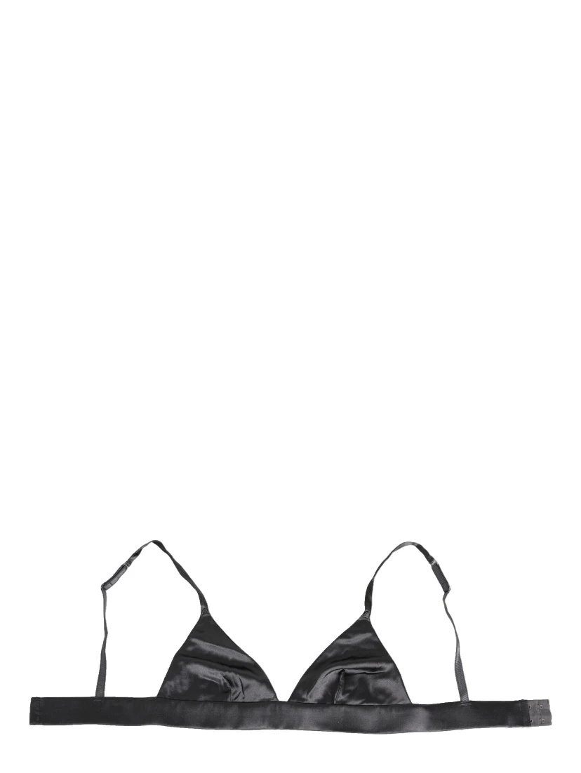Black Silk Satin Triangle Soft Cup Underwear