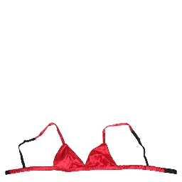 Red Silk Satin Triangle Soft Cup Br Underwear