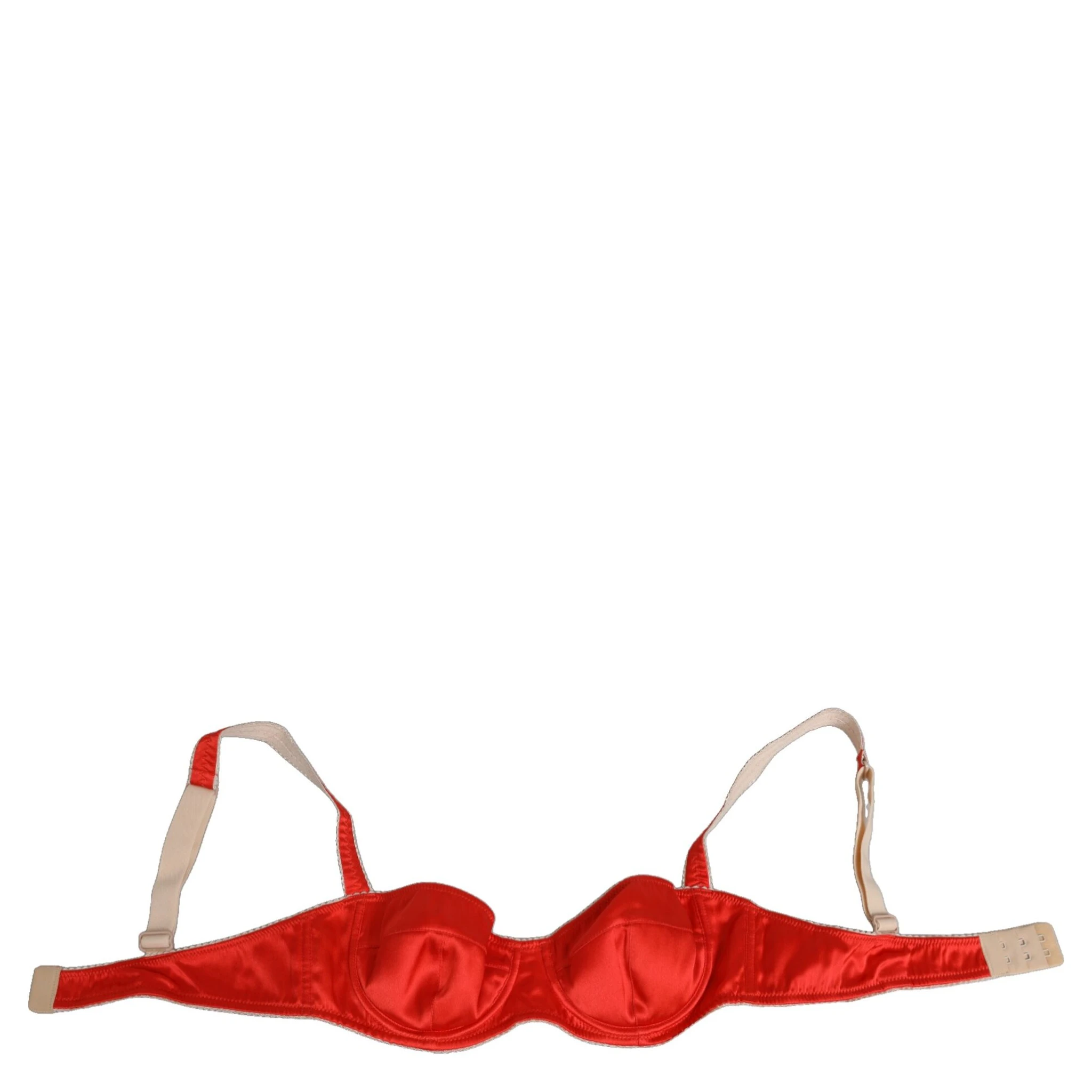 Red Silk Satin Underwire Bra Semi-Pad Underwear