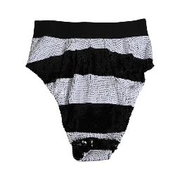 Black White Sequin High Waist Panty Underwear