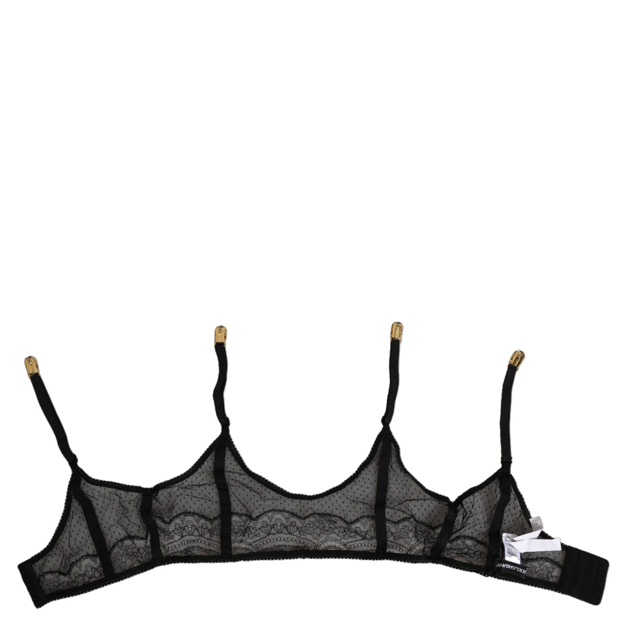 Black Floral Lace Nylon Strap Garter Underwear