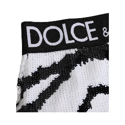 Black White Sequin High Waist Panty Underwear