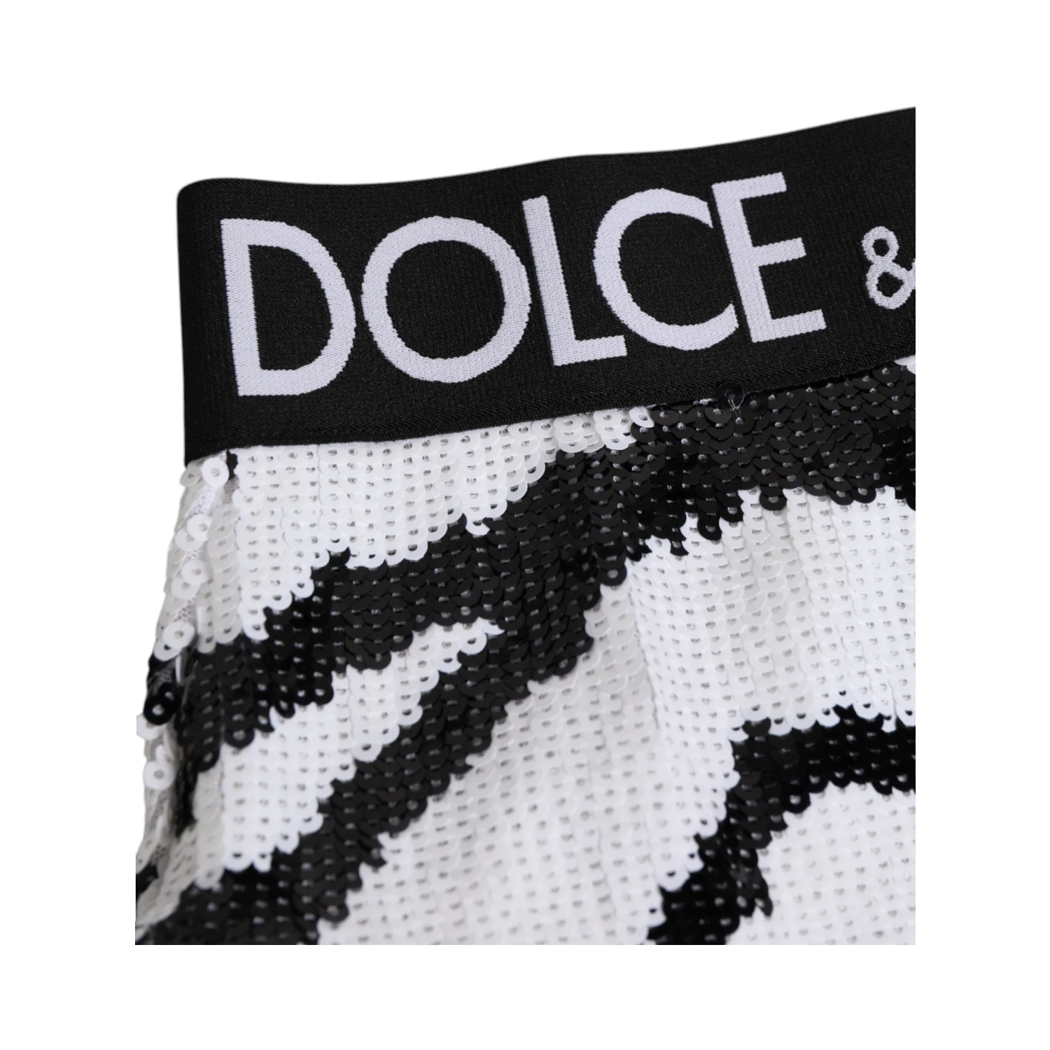 Black White Sequin High Waist Panty Underwear