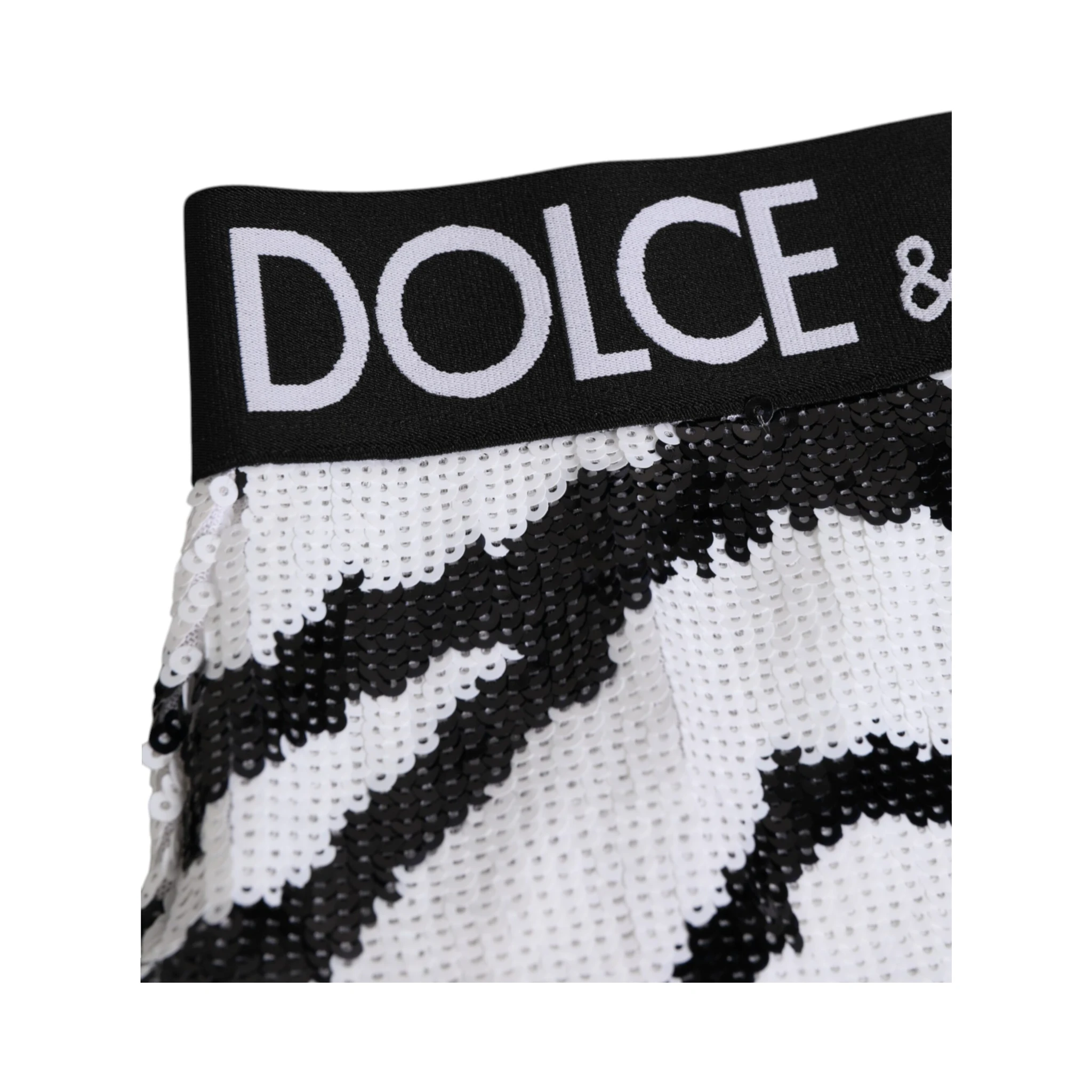 Black White Sequin High Waist Panty Underwear