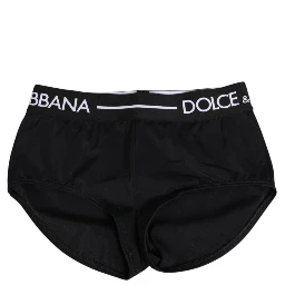 Black Nylon Logo Waistband Shorts Underwear