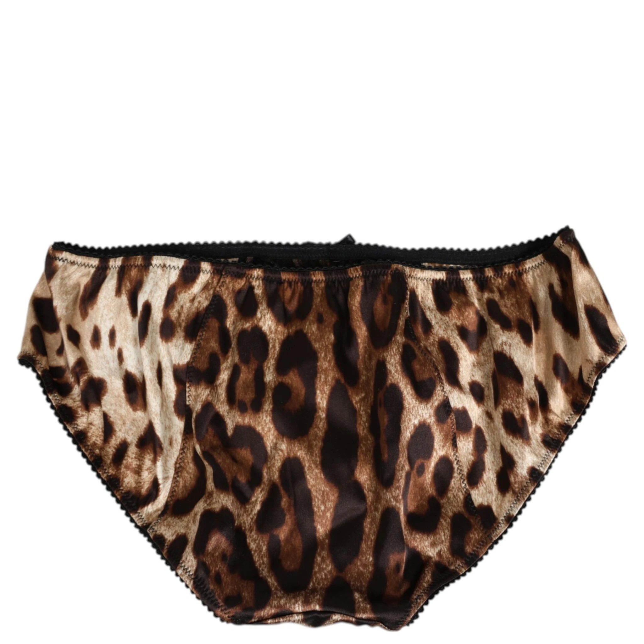 Brown Leopard Silk Mid Waist Panty Underwear