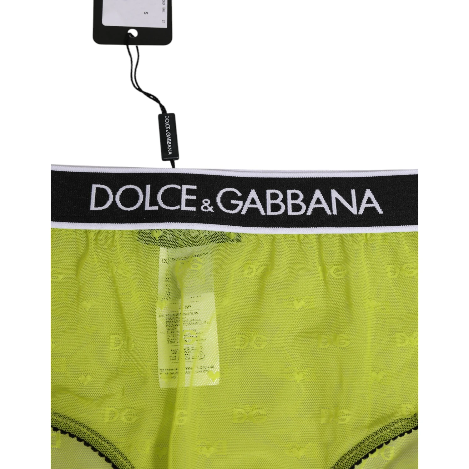 Green Nylon Logo Waistband Brief Panty Underwear