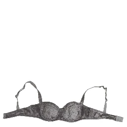 Gray Silk Underwired Balconette Bra Underwear