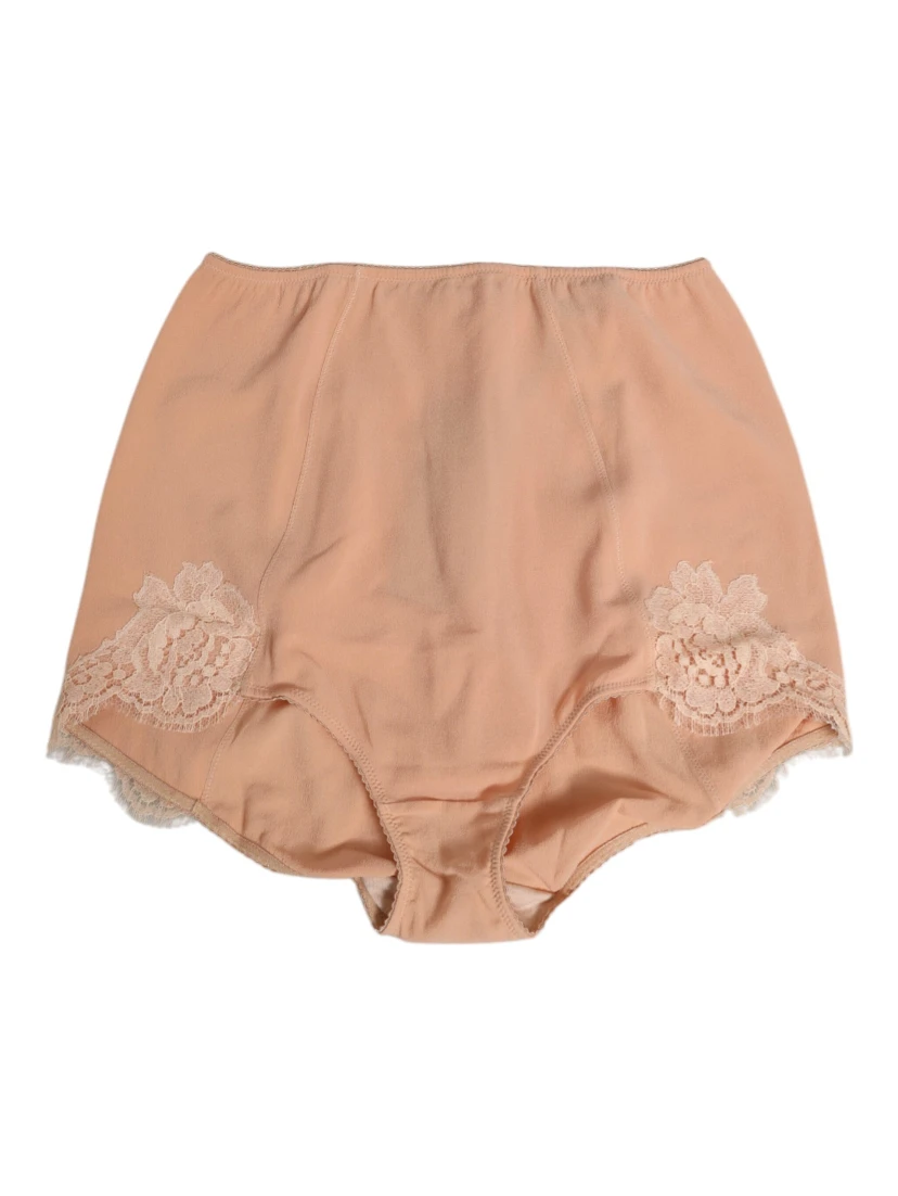 Beige Silk Stretch High Waist Girdle Underwear