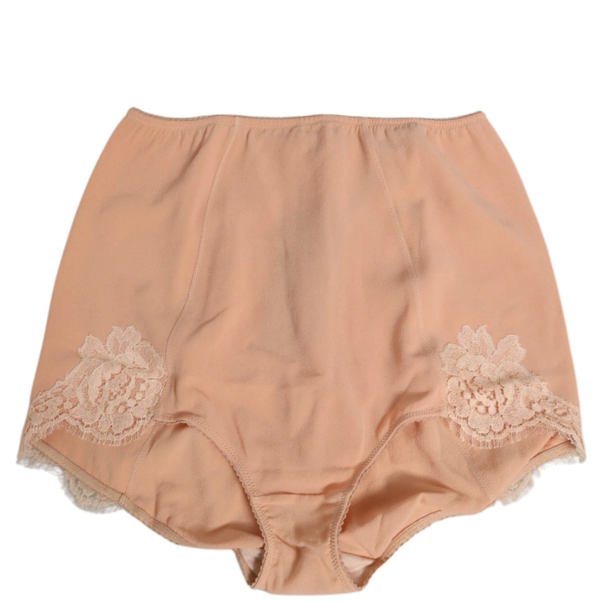Beige Silk Stretch High Waist Girdle Underwear